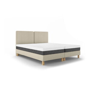Béžová čalouněná dvoulůžková postel s roštem 180x200 cm Lotus – Mazzini Beds