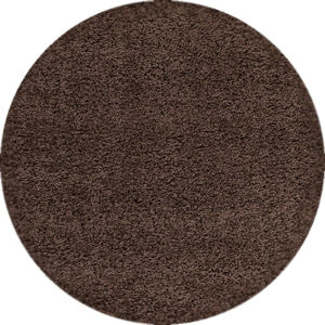 Ayyildiz Kruhový koberec Dream Shaggy 4000 – tm. hnědá 120x120 (průměr) kruh