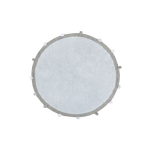 Lorena Canals Bio koberec kusový, ručně tkaný Bubbly Soft modrá, šedá 120x120 (průměr) kruh