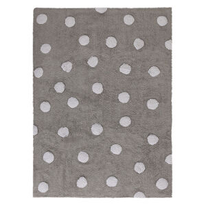 Lorena Canals Pro zvířata: pratelný koberec Polka Dots bílá, šedá 120x160 cm