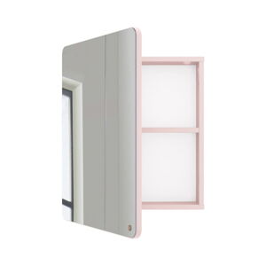 Růžová závěsná koupelnová skříňka se zrcadlem 50x58 cm Color Bath – Tom Tailor