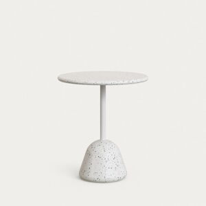 Bílý terrazzo kulatý jídelní stůl ø 70 cm Saura – Kave Home