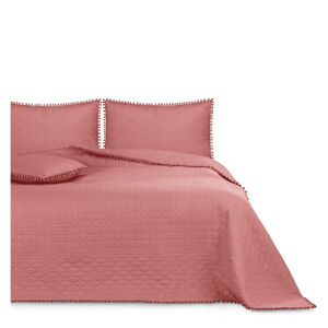 Růžový přehoz na postel AmeliaHome Meadore, 200 x 220 cm