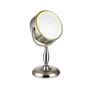 Stolní zrcadlo s osvětlením ve stříbrné barvě Markslöjd Face, ø 16,2 cm