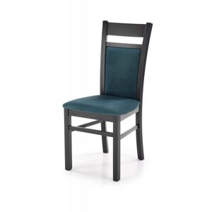 Jídelní židle GERARD 2 – masiv, látka, více barev Černá / tmavě zelená