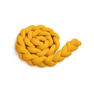 Hořčicově žlutý bavlněný pletený mantinel T-TOMI , délka 220 cm