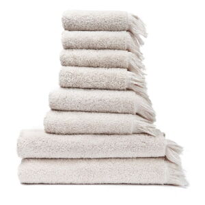 Sada 6 krémových ručníků a 2 osušek ze 100% bavlny Bonami Selection
