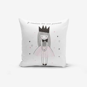 Povlak na polštář s příměsí bavlny Minimalist Cushion Covers Je Noudrais Etre Une Princesse, 45 x 45 cm