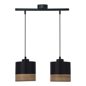Černé závěsné svítidlo s textilním stínidlem ø 15 cm Porto – Candellux Lighting