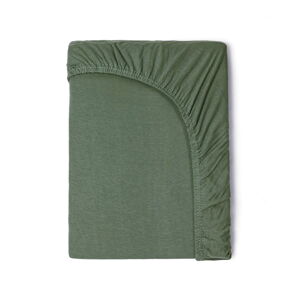 Dětské zelené bavlněné elastické prostěradlo Good Morning, 60 x 120 cm