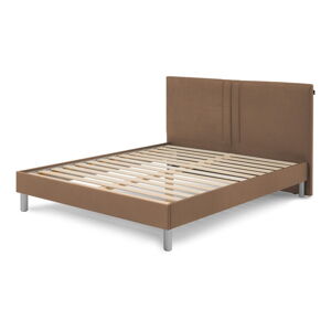 Světle hnědá čalouněná dvoulůžková postel s roštem 160x200 cm Kerry – Bobochic Paris