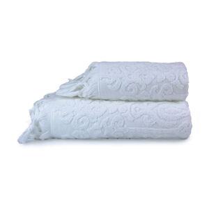 Bílé bavlněné ručníky a osušky v sadě 2 ks Kilim – Foutastic