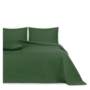 Lahvově zelený přehoz na postel AmeliaHome Meadore, 170 x 210 cm