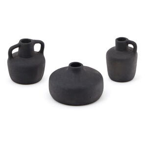 Černé terakotové vázy v sadě 3 ks (výška 6 cm) Sofra – Kave Home