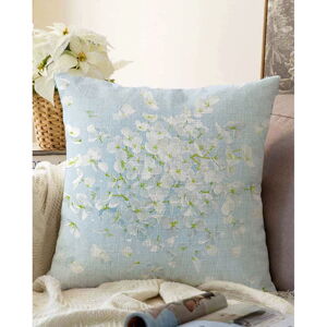 Modrý povlak na polštář s příměsí bavlny Minimalist Cushion Covers Blossom, 55 x 55 cm