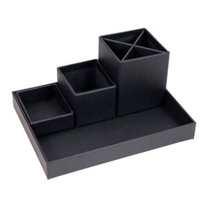 Tmavě šedý 4dílný stolní organizér na psací pomůcky Bigso Box of Sweden Lena