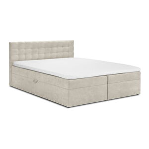 Béžová boxspring postel s úložným prostorem 160x200 cm Jade – Mazzini Beds