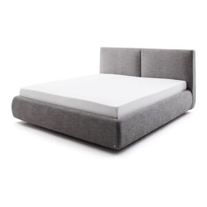 Tmavě šedá čalouněná dvoulůžková postel s úložným prostorem s roštem 180x200 cm Atesio – Meise Möbel