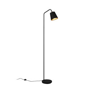 Černá stojací lampa s textilním stínidlem (výška 148 cm) Buddy – Trio