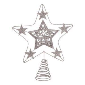 Hvězda na vánoční strom ve stříbrné barvě Casa Selección Terminal, ø 18 cm