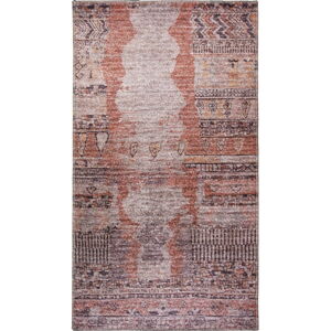 Světle červený pratelný koberec běhoun 200x80 cm - Vitaus
