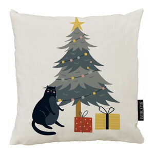Vánoční dekorativní polštář 50x50 cm Crazy Cat Xmas - Butter Kings