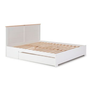Bílá dvoulůžková postel s úložným prostorem 140x190 cm Gabi – Marckeric