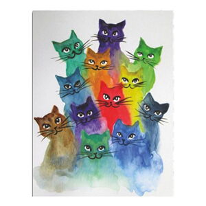 Obraz na plátně Happy Cats, 30 x 40 cm