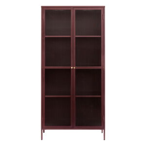 Červená kovová vitrína 90x190 cm Bronco – Unique Furniture