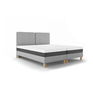 Světle šedá čalouněná dvoulůžková postel s roštem 180x200 cm Lotus – Mazzini Beds