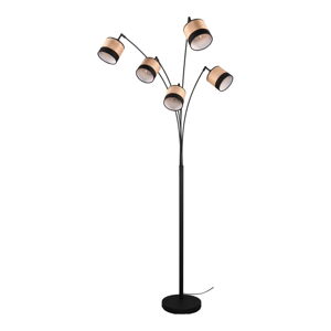 Stojací lampa v černé a přírodní barvě (výška 200 cm) Bolzano – Trio