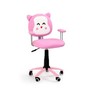 Dětská židle na kolečkách KITTY — ekokůže, růžová