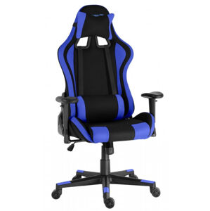 Herní židle RACING ZK-022 — látka, černá / modrá, nosnost 130 kg