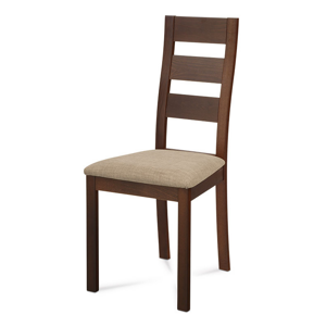 Jídelní dřevěná židle LUCE – masiv buk, ořech, světlý potah