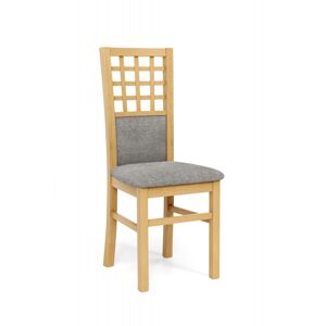 Jídelní židle GERARD 3 – masiv, látka, více barev dub medový / šedá
