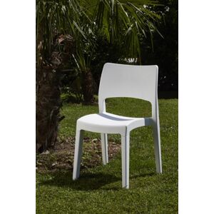 Zahradní židle KK LUX — plast, bílá, nosnost 150 kg