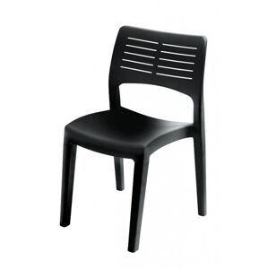 Zahradní židle JAVA — plast, antracit, nosnost 150 kg